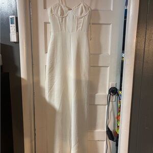 Zara White Spaghetti Strap Jumpsuit